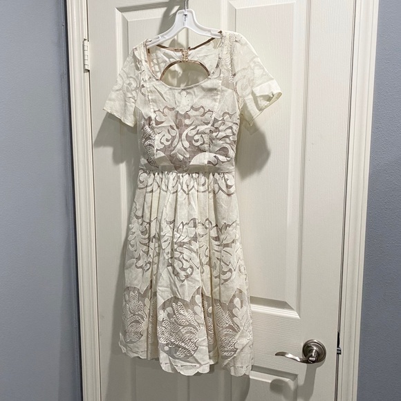 Anthropologie Tracy Reese Lace Cream Dress - Picture 3 of 8